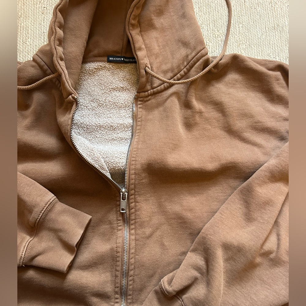 Brandy Melville Oversized Brown Christy Hoodie